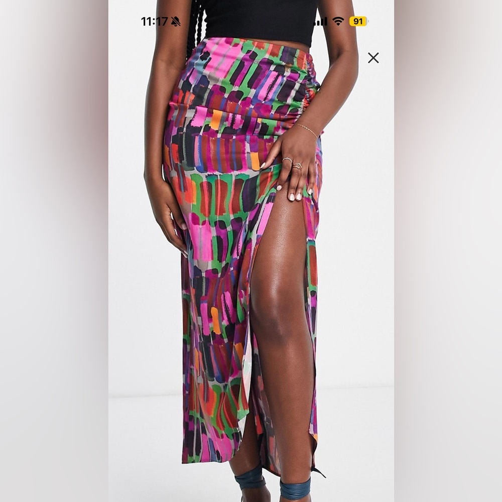 & Other Stories ‘Asymmetric Midi Skirt with Ruching’